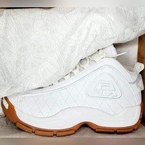 Fila Grant Hill 96 Quilted Vintage Lifestyle Shoes Sz 13 Men White/Gum